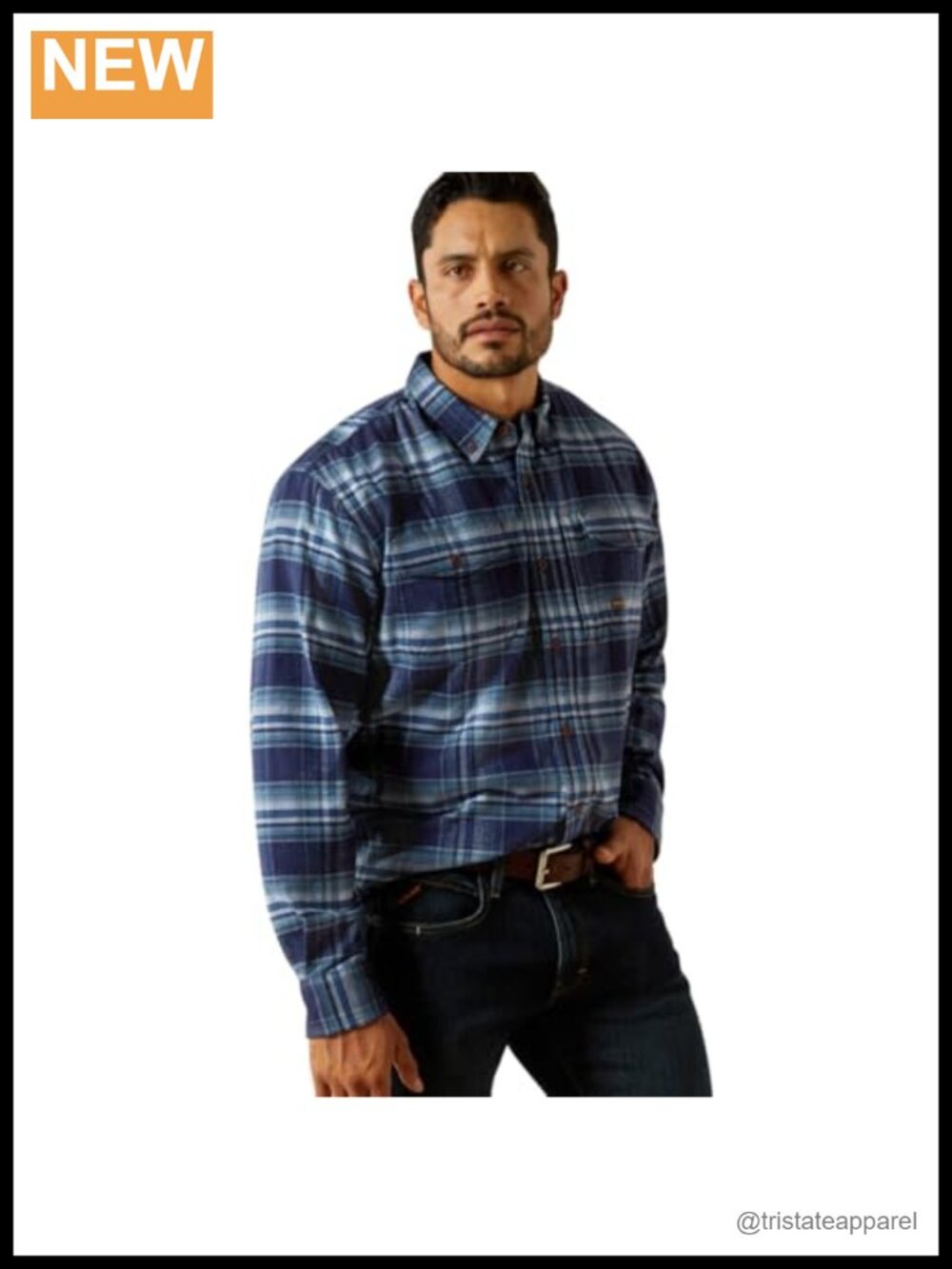 Men's DuraStretch Flannel Work Shirt Long Sleeve Cotton